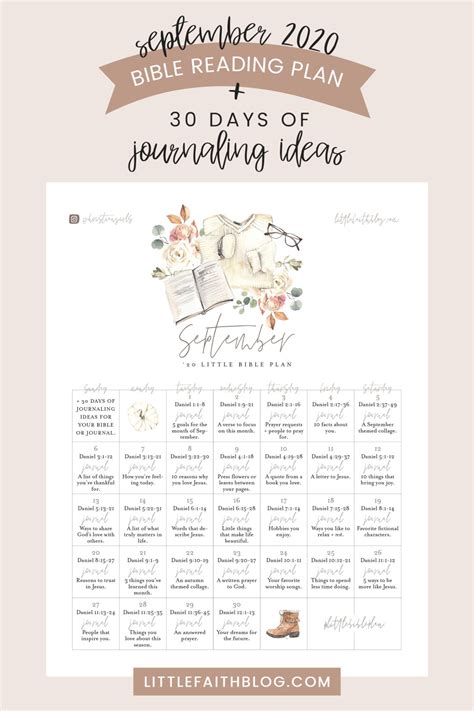 September 2020 Bible Reading Plan + 30 Cozy Journaling Ideas for Your Bible or Journal