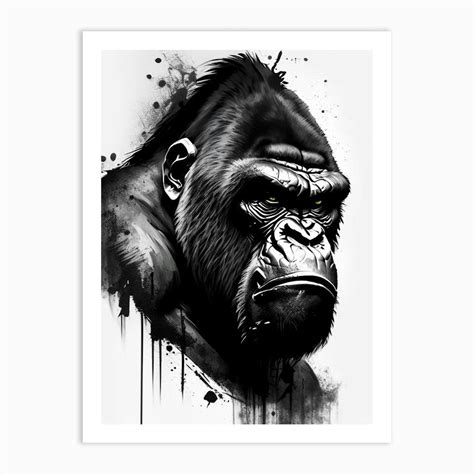 Angry Gorilla Gorillas Graffiti Style 2 Art Print by Primate Prints - Fy