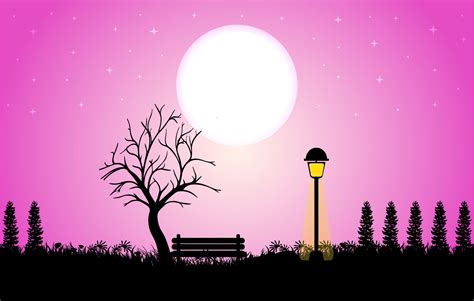 Beautiful Scenery background vector free, illustration, Romantic Scenery vector illustration ...