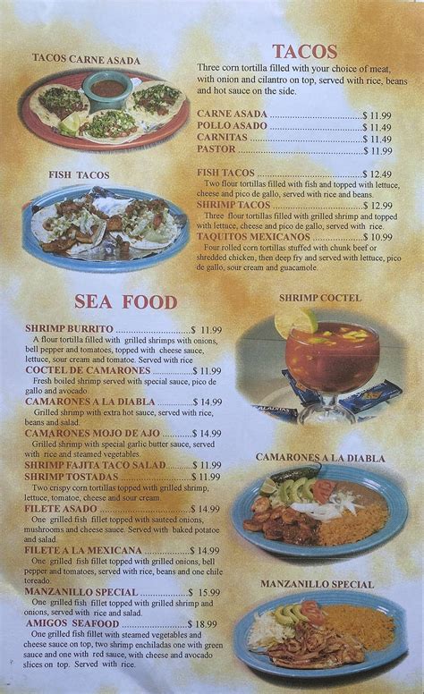 Menu at Los Amigos Mexican Restaurant, Marksville