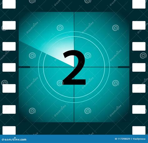 Old Film Movie Countdown Frame. Old Vintage Retro Cinema Vector Timer ...