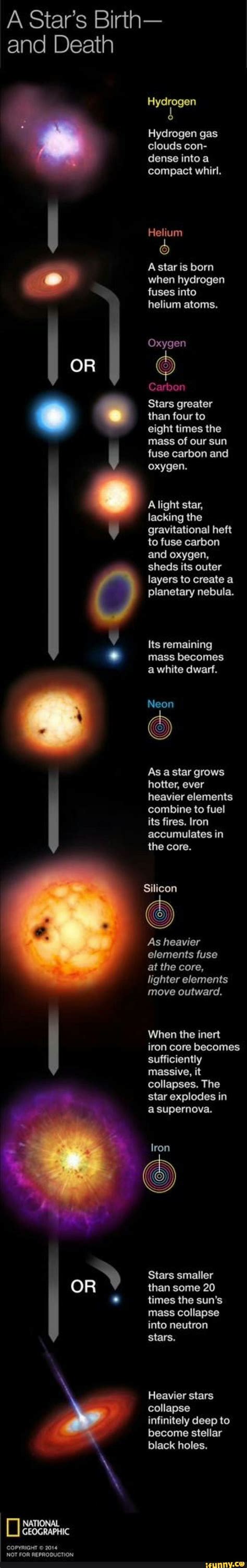 A Star’s Birth- and Death Hydrogen & Hydrogen gas clouds con- dense into a compact whiﬂ. Helium ...