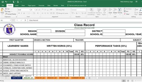 Deped Electronic Class Record Ecr Templates Teacherph | Images and Photos finder