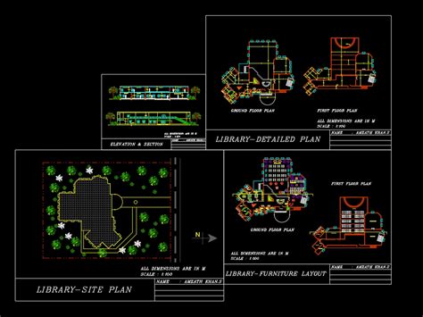 Library in AutoCAD | CAD download (1.54 MB) | Bibliocad