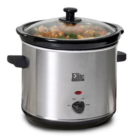 Elite Gourmet MST-350X 3Qt. Mini Slow Cooker in Stainless Steel - Appliances - Small Kitchen ...