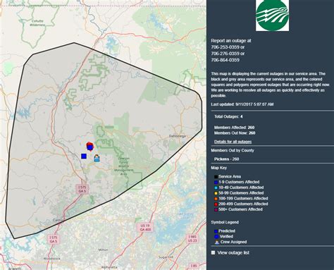 Amicalola Power Outage Map – Map Vector