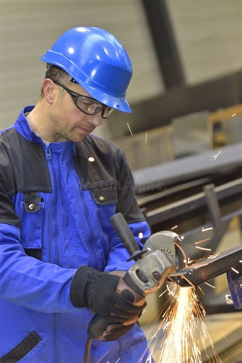 Man Working in Metallurgic Factory Stock Image - Image of outfit ...