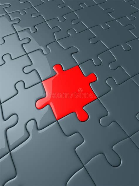 Red puzzle piece stock illustration. Illustration of metaphor - 8173453