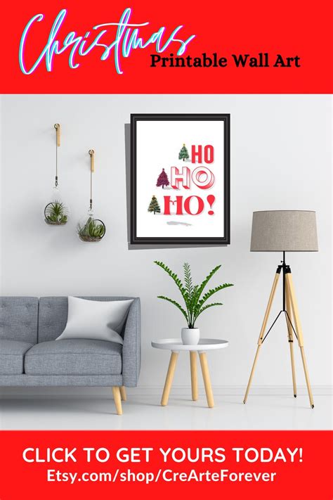 Christmas Décor Printable Ho Ho Ho Unique Christmas Gift - Etsy