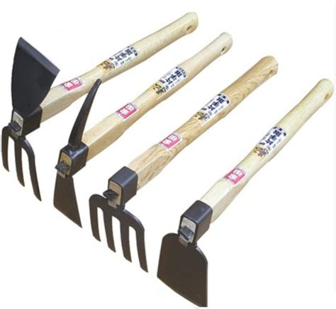 Gardening Digging Hoe Garden Tools Dual-use Hoe and Rake 2 in 1 Carbon Steel Head Wooden Handle ...