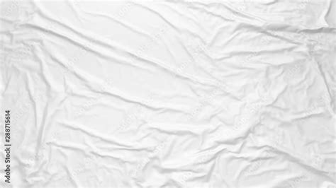 White wrinkled fabric texture. Paste poster template. Glued paper or ...