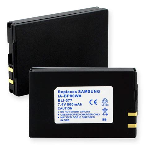 Camcorder Replacement Battery for SAMSUNG IA-BP80WA BLI-377 - Camcorder ...