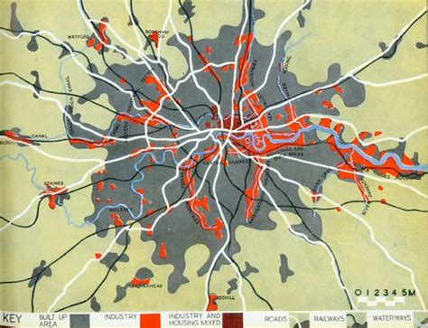 lan for 'London at Work' from the 'The County of London plan explained', 1945 Print Artist and ...