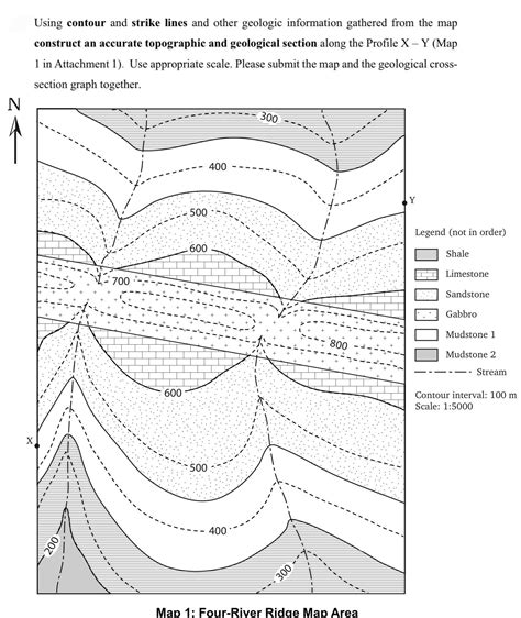 Solved Using contour and strike lines and other geologic | Chegg.com