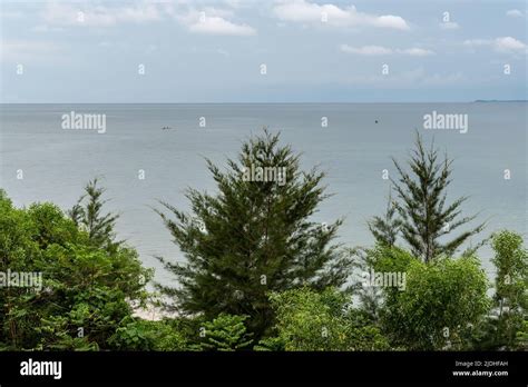 Labuan, Malaysia-June 06, 2021: beach View of the city of Labuan island ...