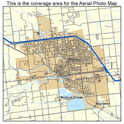 Aerial Photography Map of Midland, MI Michigan