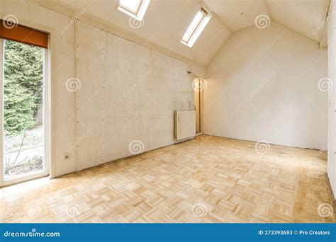 An Empty Room with a Wood Floor and a Window Stock Image - Image of decor, parquet: 273393693