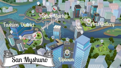 Sims 4 Neighborhood Maps: San Myshuno Edition