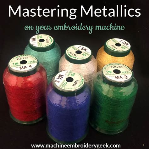 Machine Embroidery with Metallic Thread - Machine Embroidery Geek