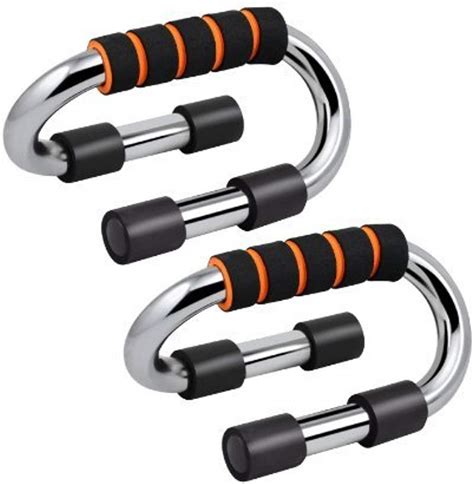 Push Up Bar Strong S Shape Chrome Steel Pushup Stands with Comfortable ...