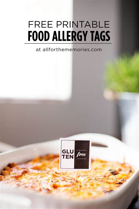 Printable Food Allergy Labels - All for the Memories