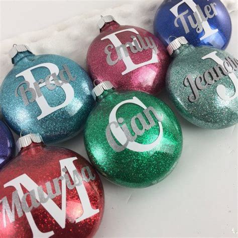 Personalized glitter ornaments | Etsy | Glitter ornaments, Ornaments, Christmas decorations for ...