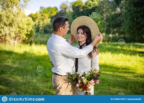 Rustic Wedding. Bride and Groom Stand Side by Side Stock Image - Image of romance, married ...