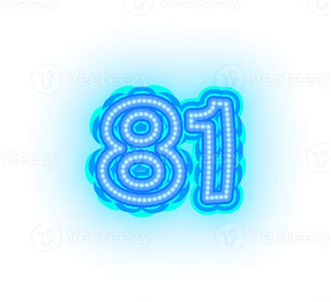 Blue Neon Numbers and Symbols 33554366 PNG