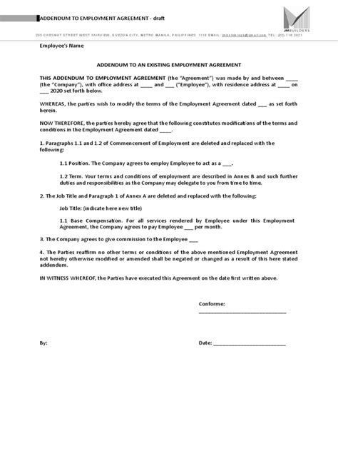 Addendum Contract | PDF