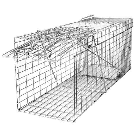SZHLUX 32" Live Animal Cage Trap, Heavy Duty Folding Raccoon Traps, Humane Cat Trap for sale ...