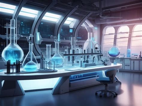 Premium Photo | Futuristic science lab background