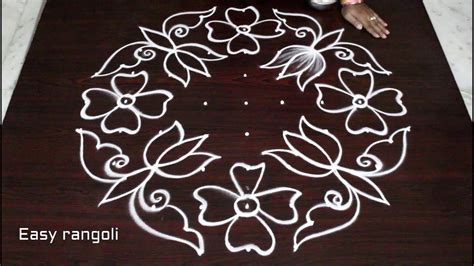 Flower Rangoli Designs With Dots | Best Flower Site