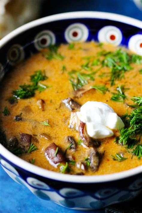 Hungarian Mushroom Soup with Fresh Dill - Eating European