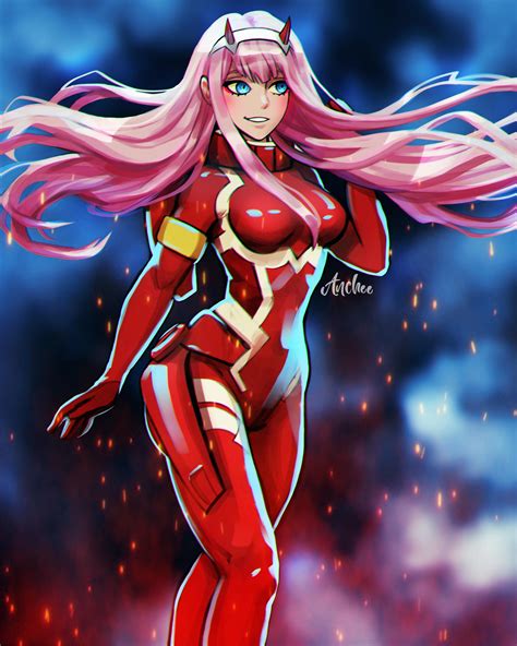 ArtStation - Zero Two Fanart (Darling in the Franxx)