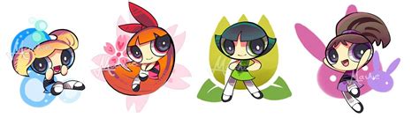 Blossom, Buttercup, Bubbles and Bunny | Powerpuff girls anime ...