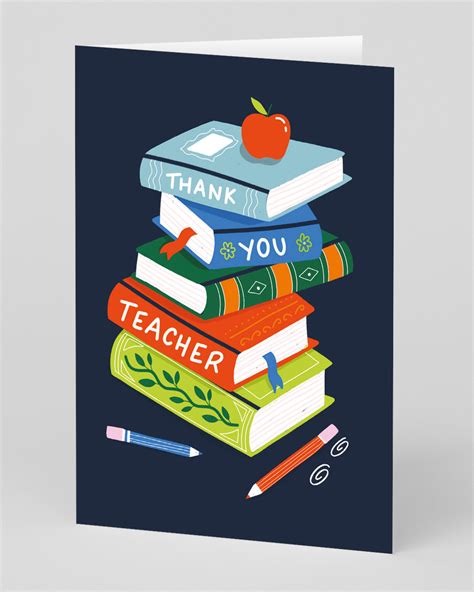 Personalised Thank You Teacher Books Card | Ohh Deer