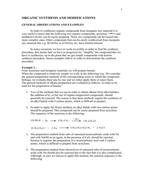 Organic synthesis.