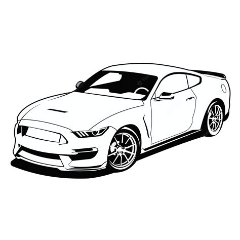 Premium Vector | American muscle car black and white vector design