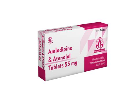 Amlodipine & Atenolol Tablets 55mg, Packaging Type: Box, | ID: 19609459597