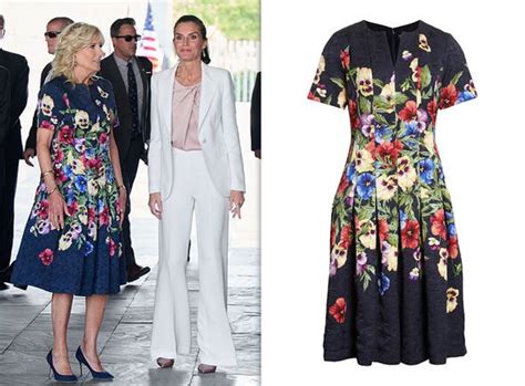 Jill Biden looks glamorous in £3k Oscar De La Renta dress for day 2 ...