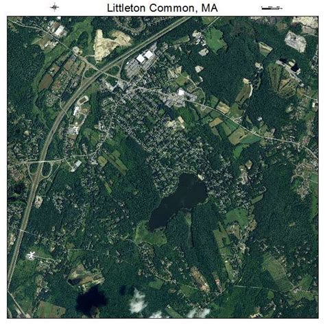 Aerial Photography Map of Littleton Common, MA Massachusetts