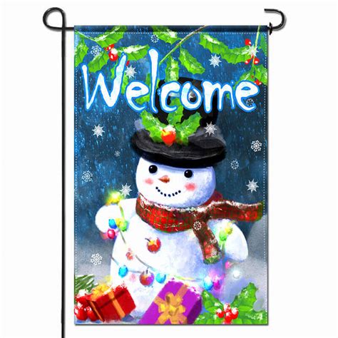 Snowman Gifts Christmas Decorative Garden Flag 18 x 12.5 Inch - Anley Flags