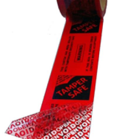 TAMPERSAFE Tamper Proof / Evident Security Parcel Tape Red 50mm x 50m ...