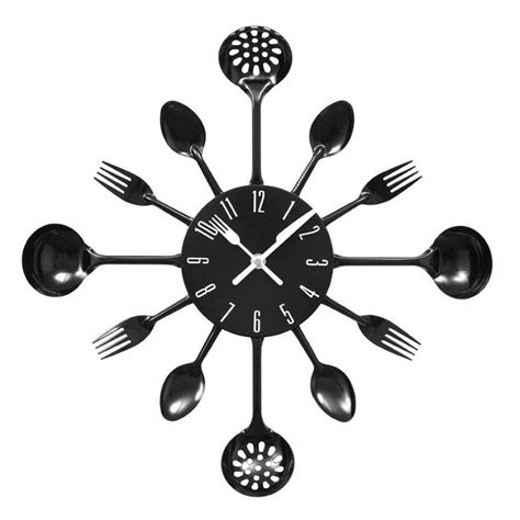 Premier Housewares Cutlery Metal Wall Clock - Red