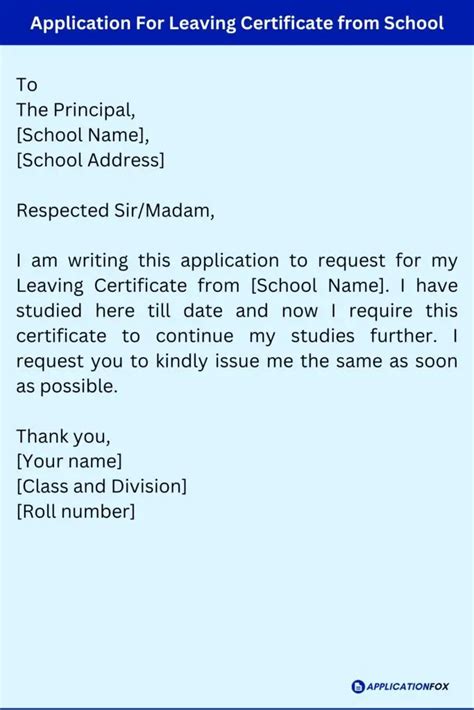 (12+ Samples) - Application for School Leaving Certificate