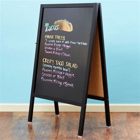 Choice A-Frame Marker Board Sidewalk Sign - Black Wood - 25" x 42 ...