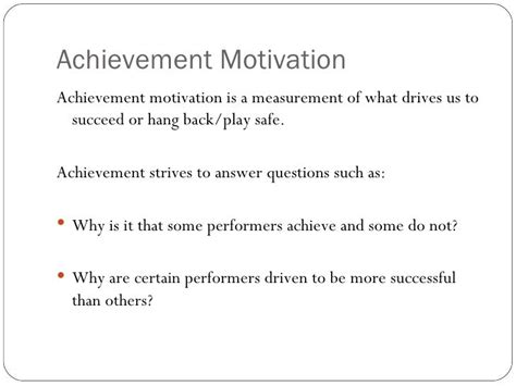 Achievement Motivation