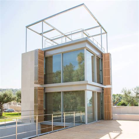 Shutter-covered towers give bedrooms sea views at Lebanese housing complex | House styling ...