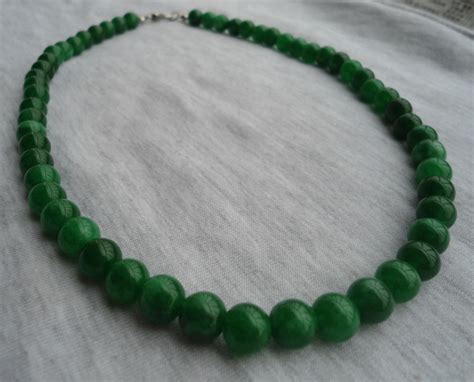 8mm Jade Green Necklacejade Green Necklacewedding - Etsy