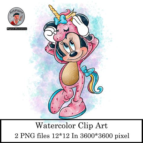 Minnie Mouse PNG Minnie Mouse Rainbow Unicorn Clipart - Etsy